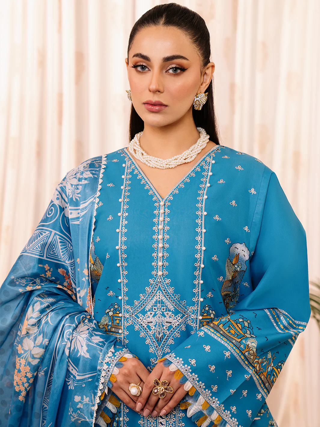206 - B | 3 PC Lawn Stitched - Image 3