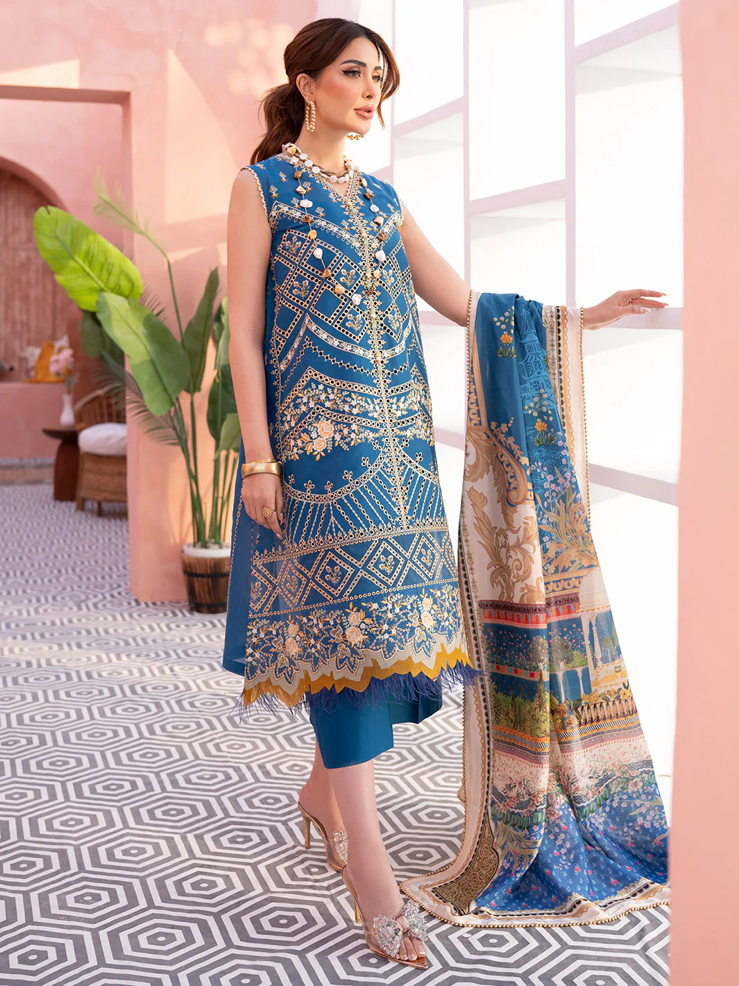 905-A | Three Piece Unstitched - Image 2